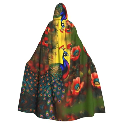 TYUMH Pfauenblumen-Umhang mit Kapuze für Halloween, Erwachsene, für Ostern, Rollenspiele, Ostern TYUMH Pfauenblumen-Umhang mit Kapuze für Halloween, Erwachsene, für Ostern, Rollenspiele, Ostern von TYUMH