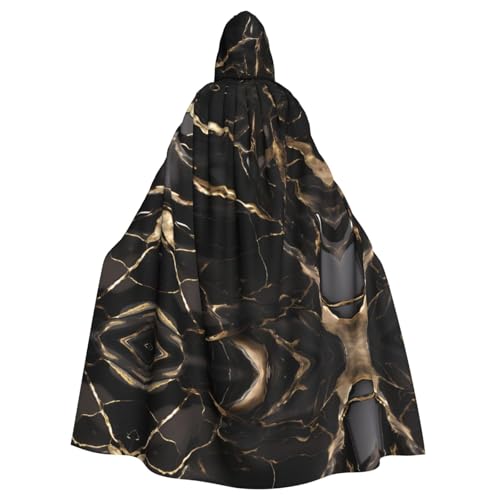 TYUMH Schwarz-goldener Marmor-Halloween-Umhang mit Kapuze für Erwachsene, für Ostern, Rollenspiele, Ostern TYUMH Schwarz-goldener Marmor-Halloween-Umhang mit Kapuze für Erwachsene, für Ostern, Rollenspiele, Ostern von TYUMH