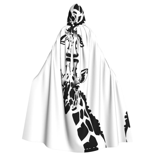 TYUMH Schwarzer und weißer Giraffen-Umhang mit Kapuze für Halloween, Erwachsene, für Ostern, Rollenspiele, Ostern TYUMH Schwarzer und weißer Giraffen-Umhang mit Kapuze für Halloween, Erwachsene, für Ostern, Rollenspiele, Ostern von TYUMH