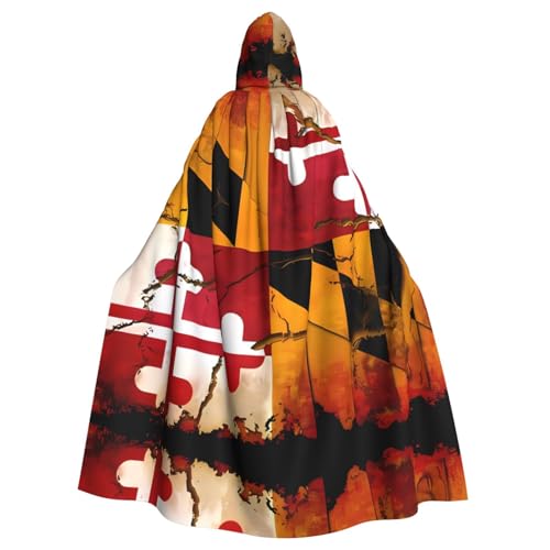 TYUMH Vintage-Holzumhang mit Maryland-Flagge, Halloween, Erwachsene, Kapuzenumhang für Ostern, Rollenspiele, Ostern TYUMH Vintage-Holzumhang mit Maryland-Flagge, Halloween, Erwachsene, Kapuzenumhang für Ostern, Rollenspiele, Ostern von TYUMH