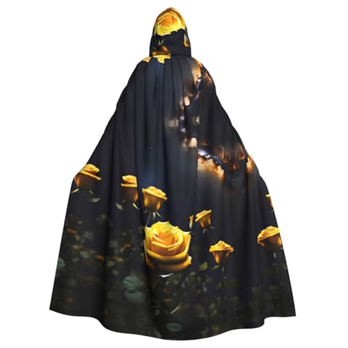 TYUMH Wunderschöner gelber Rosen-Umhang mit Kapuze für Halloween, Erwachsene, für Ostern, Rollenspiele und Ostern TYUMH Wunderschöner gelber Rosen-Umhang mit Kapuze für Halloween, Erwachsene, für Ostern, Rollenspiele und Ostern von TYUMH