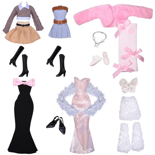 TYXHXTF 21 Stück Puppen Kleidung und Zubehör, Kompatibel mit Barbie, 6 Outfits Abendkleider Fashion Set, für 11.5 Zoll Mädchen Puppen TYXHXTF 21 Stück Puppen Kleidung und Zubehör, Kompatibel mit Barbie, 6 Outfits Abendkleider Fashion Set, für 11.5 Zoll Mädchen Puppen von TYXHXTF