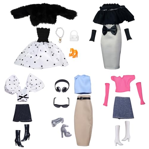 TYXHXTF 24 Stück Puppen Kleidung und Zubehör, Kompatibel mit Barbie, 5 Outfits Abendkleider Fashion Set, für 11.5 Zoll Mädchen Puppen von TYXHXTF