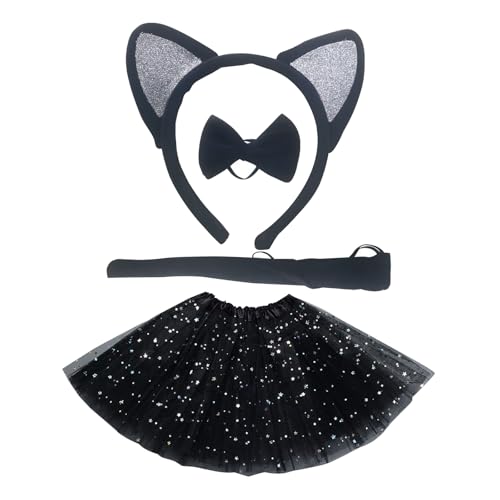 TYXHXTF 4 Pcs Katzen Kostüm Kinder mit Tutu Rock Fliege Katzenohren Haarreif Tierkostüm für Mädchen Karneval Halloween Fasching Party Geburtstag Cosplay Mottoparty TYXHXTF 4 Pcs Katzen Kostüm Kinder mit Tutu Rock Fliege Katzenohren Haarreif Tierkostüm für Mädchen Karneval Halloween Fasching Party Geburtstag Cosplay Mottoparty von TYXHXTF