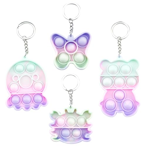 TYXHXTF 4 Stück Mini Pop Bubble Fidget Toy, Pop It Spielzeug, Poppets Spielzeug Keychain für Erwachsene und Kinder TYXHXTF 4 Stück Mini Pop Bubble Fidget Toy, Pop It Spielzeug, Poppets Spielzeug Keychain für Erwachsene und Kinder von TYXHXTF