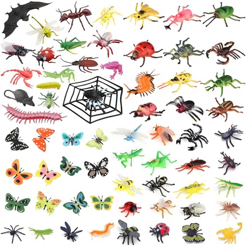 TYXHXTF 65 PCS Realistische Insekten Set für Kinder, Tierfiguren Sammlung Insekten und Spinnen Spielzeug Set, Kleine Tiere Figuren Tierfiguren Spielzeug und Schmetterling Spinne Bat TYXHXTF 65 PCS Realistische Insekten Set für Kinder, Tierfiguren Sammlung Insekten und Spinnen Spielzeug Set, Kleine Tiere Figuren Tierfiguren Spielzeug und Schmetterling Spinne Bat von TYXHXTF