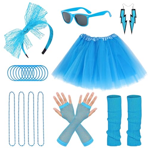 TYXHXTF 80er 90er Jahre Outfit Damen, Accessoires Kostüm Set Retro, Netzhandschuhe, Stirnband, Halskette, Armband, Ohrring, für Karneval Party TYXHXTF 80er 90er Jahre Outfit Damen, Accessoires Kostüm Set Retro, Netzhandschuhe, Stirnband, Halskette, Armband, Ohrring, für Karneval Party von TYXHXTF