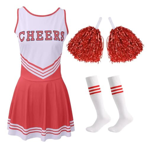 TYXHXTF Cheerleader Kostüm, Cheerleading Outfit, Cheerleadering Outfit, High School Musical Cheerleader Kostüm, für Erwachsene, Karneval, Verkleidung, Halloween TYXHXTF Cheerleader Kostüm, Cheerleading Outfit, Cheerleadering Outfit, High School Musical Cheerleader Kostüm, für Erwachsene, Karneval, Verkleidung, Halloween von TYXHXTF