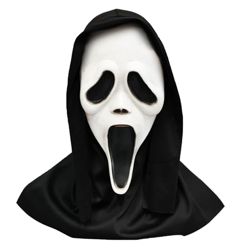 TYXHXTF Halloween Scream Maske, Horror Ghost Face Maske für Kinder und Erwachsene, Realistische Ghostface Masken mit Gruselige Atmosphäre für Geisterhaus, Mottopartys und Rollenspiele TYXHXTF Halloween Scream Maske, Horror Ghost Face Maske für Kinder und Erwachsene, Realistische Ghostface Masken mit Gruselige Atmosphäre für Geisterhaus, Mottopartys und Rollenspiele von TYXHXTF