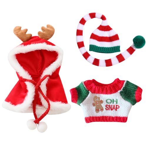 TYXHXTF Puppenkleidung, Modische Weihnachten Puppe, 17 cm Große Elchstil -Umhang Kleidung für Puppe, Kleidung Plüsch von TYXHXTF