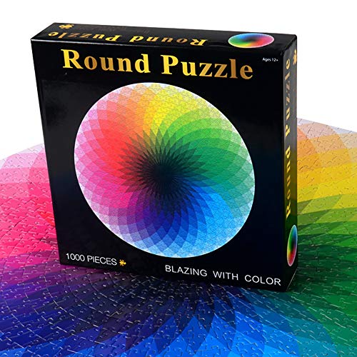 TYXSHIYE 1000 Teile Regenbogen Puzzle, Runde Puzzles für Erwachsene, 67.5cm/26.57in 2mm Karton Puzzle - Familienpuzzle Verringerter Druck Schwieriges Puzzle Rahmen Puzzle für Kinder Erwachsene von TYXSHIYE