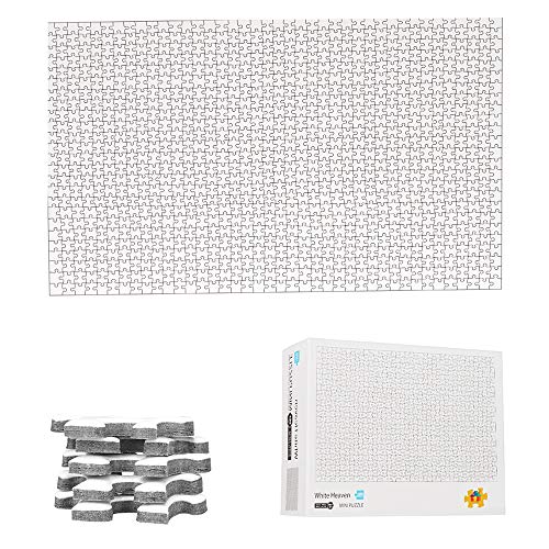 TYXSHIYE 1000 Teile Weiße Puzzle, Blanko Puzzle Zum Selbst Bemalen, 42cm*29.7cm 2mm Mini Karton Puzzle - Familienpuzzle Verringerter Druck Schwieriges Puzzle Rahmen Puzzle für Kinder Erwachsene von TYXSHIYE
