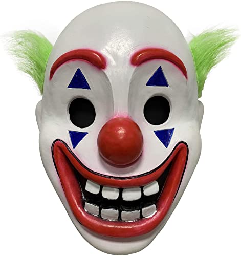 TZLCOS Joker Deluxe Latex Reality Mask Dark Knight Movie Half Face Halloween Party Kostüm Requisiten Zubehör, Weiß, Einheitsgröße von TZLCOS
