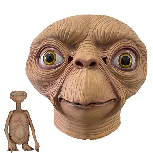 TZLCOS E.T Alien Latex Mask Helm Movie Costume Props Halloween Maskerade Cosplay braun von TZLCOS