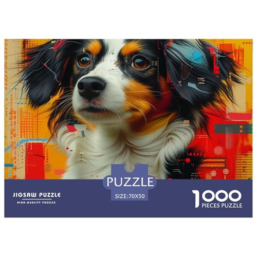 1000 Stück Jigsaw Puzzlesfür Erwachsene Bunte King Charles Spaniel Puzzle Cute Little HundPuzzles 70x50cm/1000pcs von TZOVPCDFA