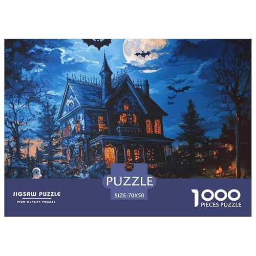 1000 Stück Schloss Kunst Puzzles Erwachsene Spiele Unterhaltung Spielzeuge Halloween Puzzles Für Zuhause Wand Dekoration, Fertige Größe 70x50cm/1000pcs von TZOVPCDFA