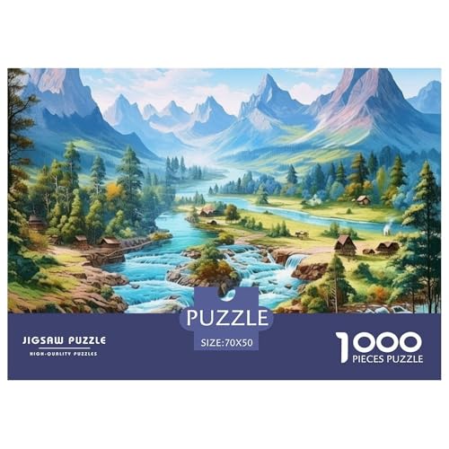 1000 Stück Seen Kunst Puzzles Erwachsene Spiele Unterhaltung Spielzeuge Snowy Mountains Puzzles Für Zuhause Wand Dekoration, Fertige Größe 70x50cm/1000pcs von TZOVPCDFA