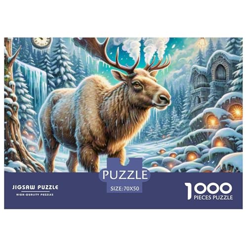 1000 Teile Puzzle Erwachsene, Impossible Geschicklichkeitsspiel Für Die Ganze Familie, Farbenfrohes Legespiel - Elch, Home Dekoration 70x50cm/1000pcs von TZOVPCDFA