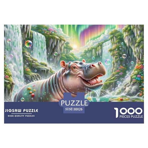 1000 Teile Puzzle Erwachsene, Impossible Geschicklichkeitsspiel Für Die Ganze Familie, Farbenfrohes Legespiel - Hippopotamus, Home Dekoration 38x26cm/1000pcs von TZOVPCDFA
