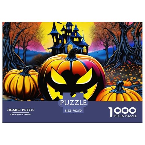 1000 Teile Puzzle Für Erwachsene, Pumpkin Halloween Puzzle Hochwertige Recycelbare MateriAlienUnd Hochauflösender Druck, Familienspiel, Teambuilding, Geschenk Und Geschenk Für Liebhaber Oder Freunde von TZOVPCDFA