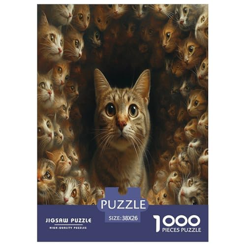 A Katze is All Puzzle 1000 Teile Schwer Puzzle Spielzeug Pädagogisches Spiel Impossible Herausforderungsspielzeug Für Erwachsene Kinder 38x26cm/1000pcs von TZOVPCDFA