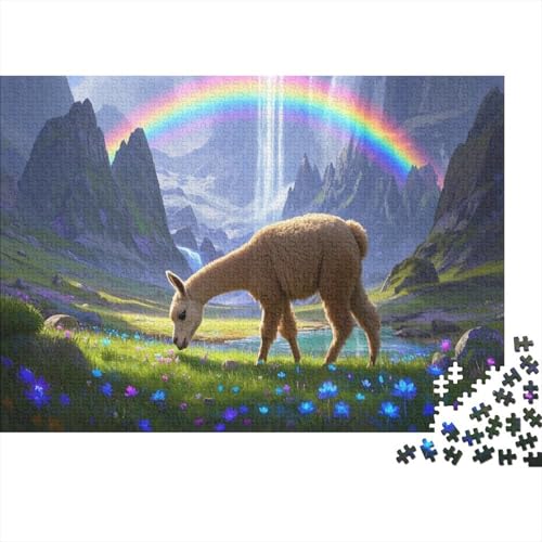 Alpakas Puzzle 1000 Teile Puzzles Erwachsene UndKinder Ab Plateau Regenbogen Farbpuzzle Geschicklichkeitsspiel Für Die Ganze Familie Wohndekoration 1000pcs (75x50cm) von TZOVPCDFA