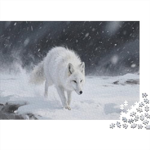 Arktischer FuchsPuzzles 1000 Teile Erwachsene UndKinder Ab Der Fuchs im Schnee Farbpuzzle Geschicklichkeitsspiel Für Die Ganze Familie Wohndekoration 1000pcs (75x50cm) von TZOVPCDFA