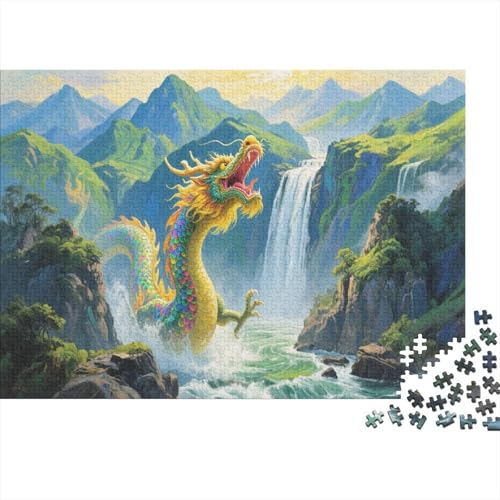 Asiatischer Drache Puzzlesc 1000 Teile Für Erwachsene Naturwunder Farbpuzzle Für Die Ganze Familie Wohndekoration 1000pcs (75x50cm) von TZOVPCDFA