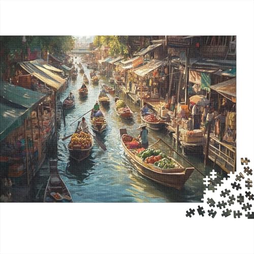 Bangkok Mekong FlussPuzzles 1000 Teile Puzzles Puzzle Für Erwachsene Kanal Farbpuzzle Geschicklichkeitsspiel Für Die Ganze Familie WohndekoRatteion 1000pcs (75x50cm) von TZOVPCDFA