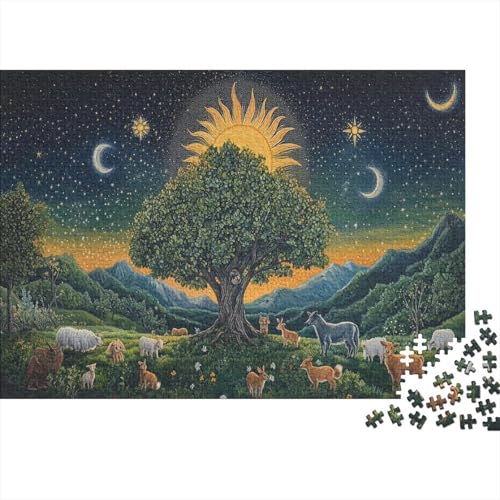 Baum des Lebens Puzzle 1000 Teile Puzzle Erwachsene UndKinder Ab künstlerischer Stil Farbpuzzle Geschicklichkeitsspiel Für Die Ganze Familie WohndekoRatteion 1000pcs (75x50cm) von TZOVPCDFA