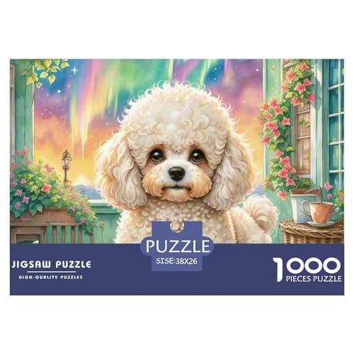 Bichon Frisé1000 Teile, Premium Quality, Für Erwachsene Und Kinder Ab 12 Jahren Puzzle, Farbig （Aurora） 38x26cm/1000pcs von TZOVPCDFA