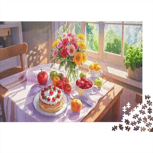 Blume Puzzle 1000 Teile Puzzles Puzzle Für Erwachsene Apfelkuchen Farbpuzzle Geschicklichkeitsspiel Für Die Ganze Familie WohndekoRatteion 1000pcs (75x50cm) von TZOVPCDFA