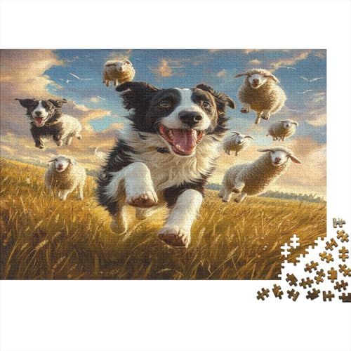 Border Collie Puzzlespiel 1000 Teile Puzzle Für Erwachsene Und Kinder Ab 14 Jahren, Puzzle Erwachsenen Puzzlespi Puzzel 1000pcs (75x50cm) von TZOVPCDFA