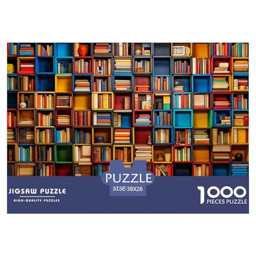 Bücherregale– Puzzle 1000 Teile, Geschicklichkeitsspiel Für Die Ganze Familie, Buntes Legespiel, Erwachsenenpuzzle Ab 14 Jahren（Library） 38x26cm/1000pcs von TZOVPCDFA