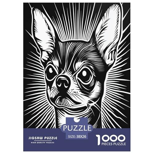 Chihuahua Puzzle 1000 Teile Schwer Puzzle Spielzeug Pädagogisches Spiel Impossible Herausforderungsspielzeug Für Erwachsene Und Kinder in Bewährter 38x26cm/1000pcs von TZOVPCDFA