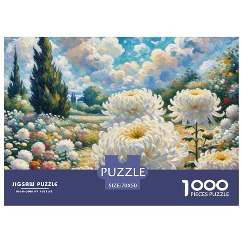 Chrysanthemen– Puzzle 1000 Teile, Geschicklichkeitsspiel Für Die Ganze Familie, Buntes Legespiel, Erwachsenenpuzzle Ab 14 Jahren（Idyllic Landscape） 70x50cm/1000pcs von TZOVPCDFA