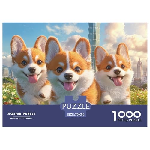Corgi– Puzzle 1000 Teile, Geschicklichkeitsspiel Für Die Ganze Familie, Buntes Legespiel, Erwachsenenpuzzle Ab 14 Jahren（pet Dog） 70x50cm/1000pcs von TZOVPCDFA