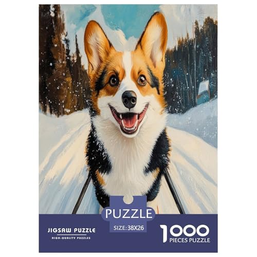 Corgi Puzzle 1000 Teile Schwer Puzzle Spielzeug Pädagogisches Spiel Impossible Herausforderung Spielzeug Für Erwachsene Kinder 38x26cm/1000pcs von TZOVPCDFA