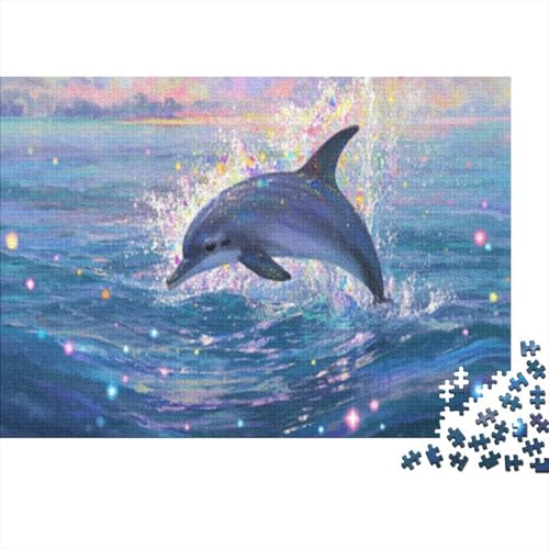 Delphin Puzzle 1000 Teile Für Erwachsene Meerestiere Farbpuzzle Geschicklichkeitsspiel Für Die Ganze Familie WohndekoRatteion 1000pcs (75x50cm) von TZOVPCDFA