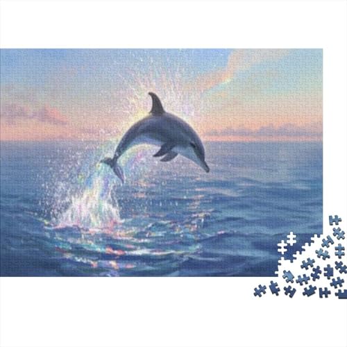 Delphin Puzzle 1000 Teile Puzzles Puzzle Für Erwachsene Meerestiere Farbpuzzle Geschicklichkeitsspiel Für Die Ganze Familie WohndekoRatteion 1000pcs (75x50cm) von TZOVPCDFA