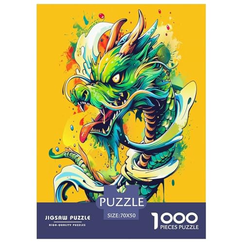 Drachen Puzzles 1000-teilige Schwer Puzzle Spielzeug Lernspiel Impossible Herausforderungsspielzeug Für Erwachsene Kinder 70x50cm/1000pcs von TZOVPCDFA