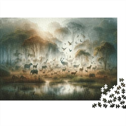 Dschungeltiere Puzzle 1000 Teile Puzzle Erwachsene UndKinder Ab Farbpuzzle Farbenfrohes Legespiel Für Die Ganze Familie WohndekoRatteion 1000pcs (75x50cm) von TZOVPCDFA