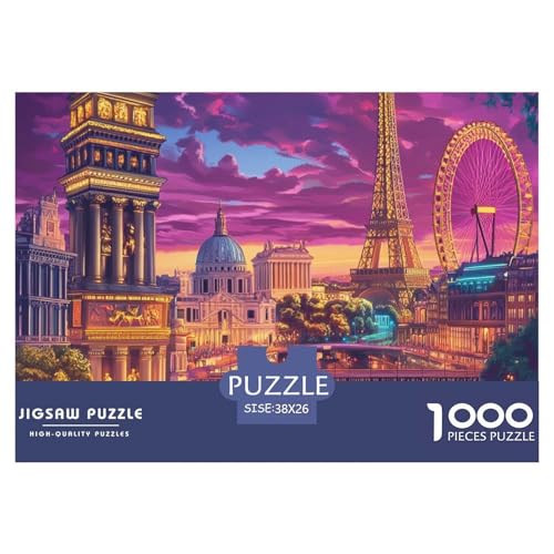 Eiffelturm1000 Teile, Premium Quality, Für Erwachsene Und Kinder Ab 12 Jahren Puzzle, Farbig （Ferris Wheel） 38x26cm/1000pcs von TZOVPCDFA