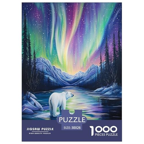 Eisbär Puzzle 1000-teilige Schwer Puzzle Spielzeug Pädagogisches Spiel Impossible Herausforderungsspielzeug Für Erwachsene Kinder 38x26cm/1000pcs von TZOVPCDFA