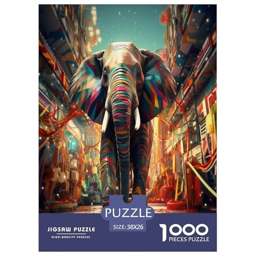 Elefanten Puzzles 1000 Teile Schwer Puzzle Spielzeug Pädagogisches Spiel Impossible Herausforderung Spielzeug Für Erwachsene Kinder 38x26cm/1000pcs von TZOVPCDFA