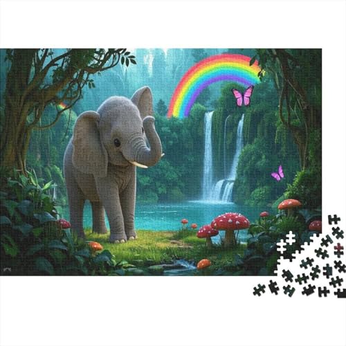 Elefanten Puzzlesc 1000 Teile Pragser Puzzle Für Erwachsene Regenbogenfälle ImpossiblePuzzle Jigsaw Puzzle Für Die Ganze Familie Wohndekoration 1000pcs (75x50cm) von TZOVPCDFA