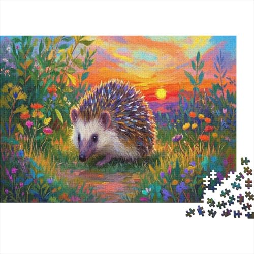 Europäischer Hedgehog Puzzle 1000 Teile Puzzles Erwachsene UndKinder Ab Sonnenuntergang Farbpuzzle Geschicklichkeitsspiel Für Die Ganze Familie Wohndekoration 1000pcs (75x50cm) von TZOVPCDFA