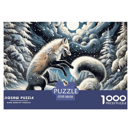 Fox– Arctic White Fox– Lustiges Puzzle – Puzzle Für Erwachsene – 100% Recycelter Karton – 1000 Teile 38x26cm/1000pcs von TZOVPCDFA