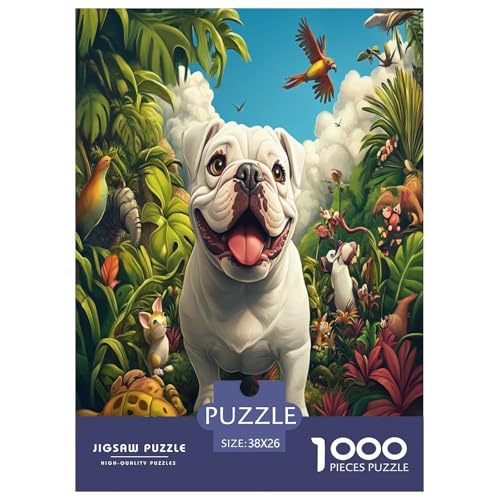 Französische BullHundge Puzzle 1000 Teile Schwer Puzzle Spielzeug Pädagogisches Spiel Impossible Herausforderungsspielzeug Für Erwachsene Und Kinder Ab 14 Jahren 38x26cm/1000pcs von TZOVPCDFA