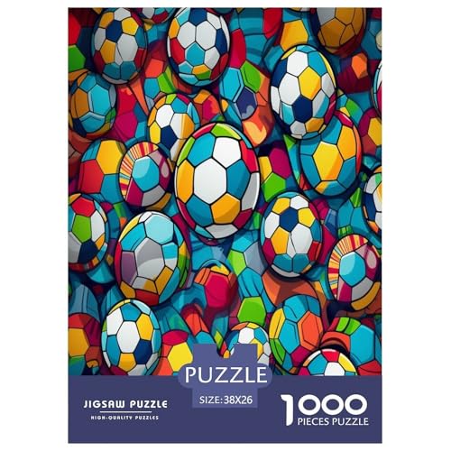 Fußball Puzzle 1000 Teile Schwer Puzzle Spielzeug Pädagogisches Spiel Impossible Herausforderung Spielzeug Für Erwachsene Und Kinder in Bewährter 38x26cm/1000pcs von TZOVPCDFA